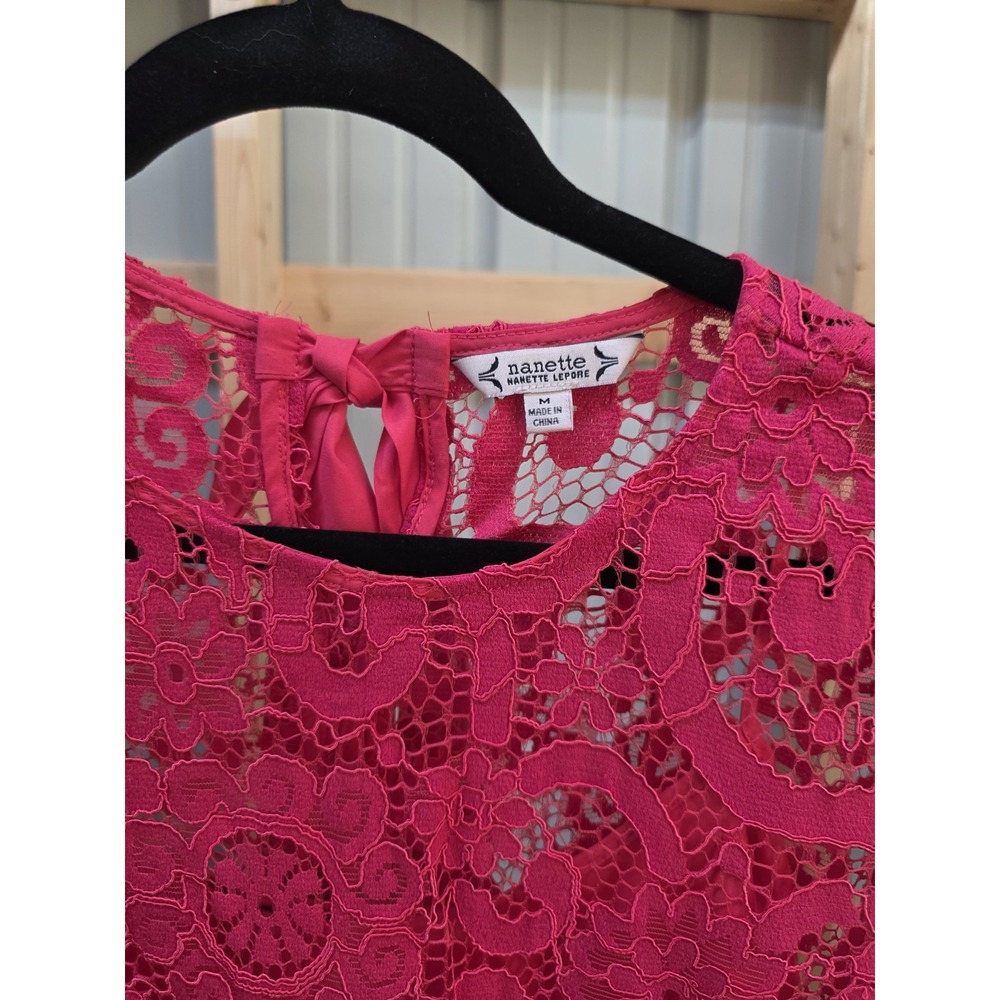 Nanette Lepore 2 Pc Lace Blouse Size M. A Sweet Romantic Little Pink‎ Blouse. - Picture 2 of 3